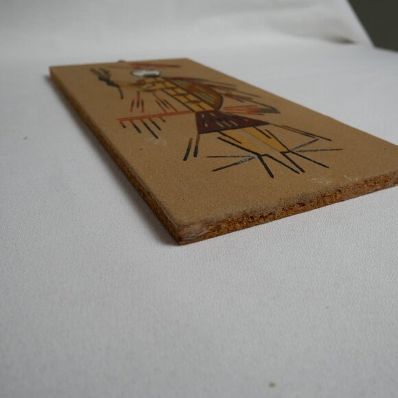 Vintage Navajo "Hunchback Medicine Man" Art With Tribal Figure Design 12" x 6" - Picture 4 of 10